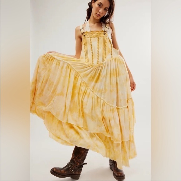 Free People Bali Devon Skirtall, Color: Italian Straw, Tye-Dye, Size Small - Picture 1 of 4
